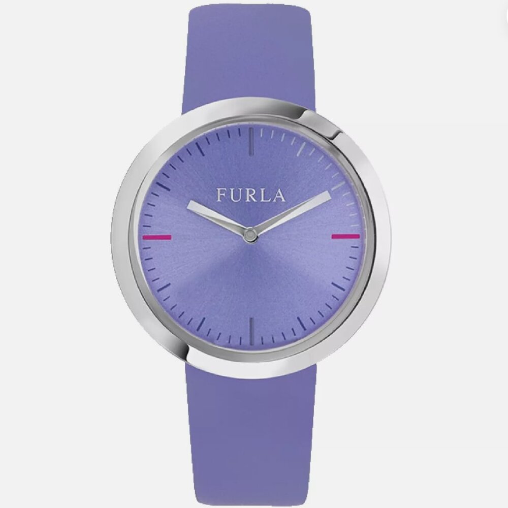 Furla Purple Leather Band Watch